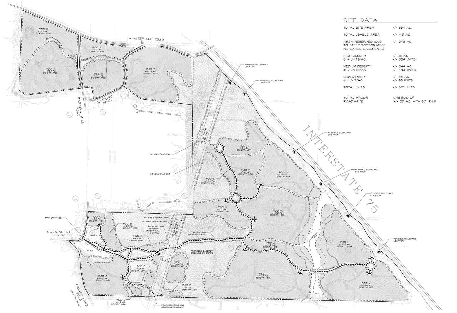 Conceptual land plan prepared in AutoCAD.