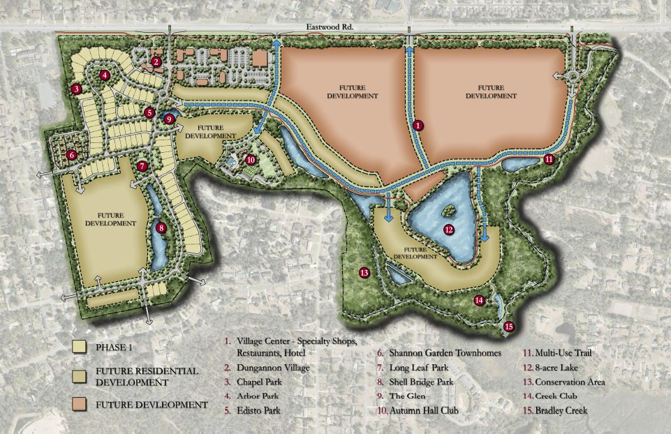 Conceptual large tract master plan. Rendered in Photoshop.