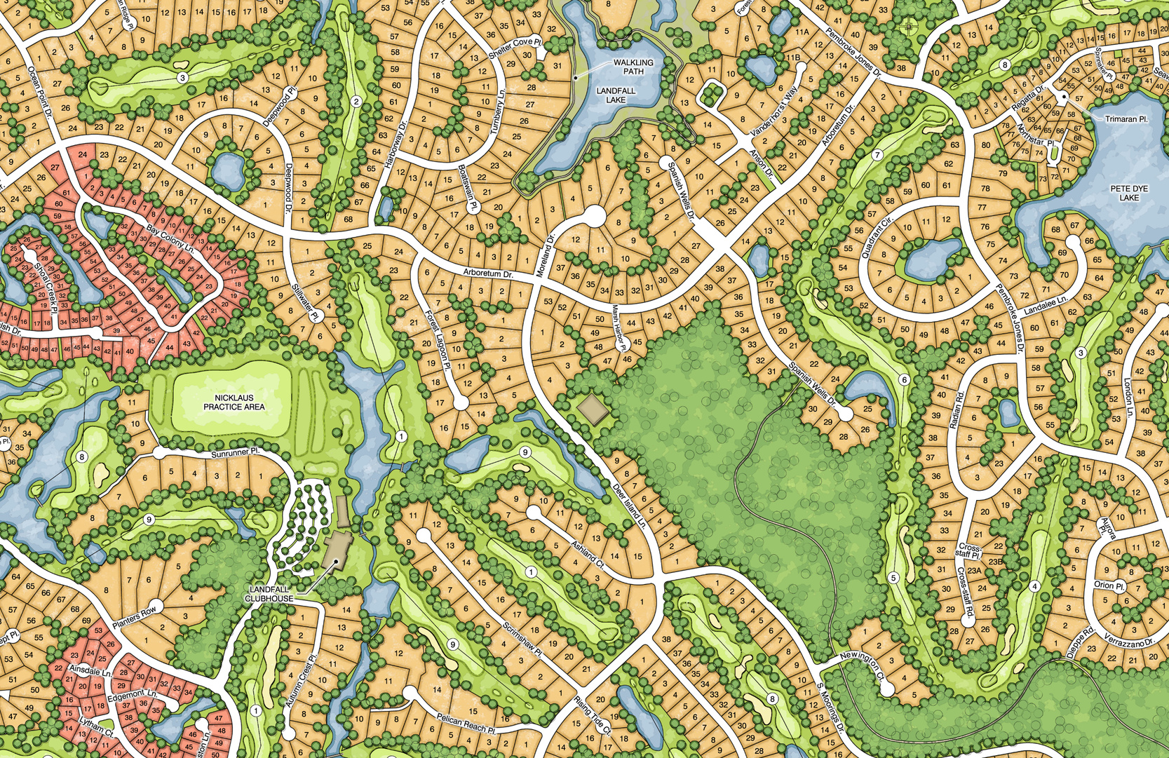 Master plan rendering close-up. AutoCAD/Photoshop.